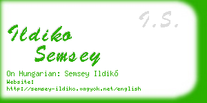 ildiko semsey business card